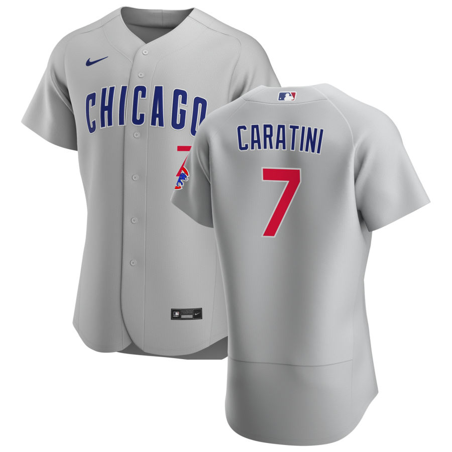 Chicago Cubs #7 Victor Caratini Men Nike Gray Road 2020 Authentic Team Jersey->chicago cubs->MLB Jersey